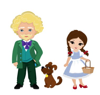 Dorothy ve sihirbaz Emerald City çizimi
