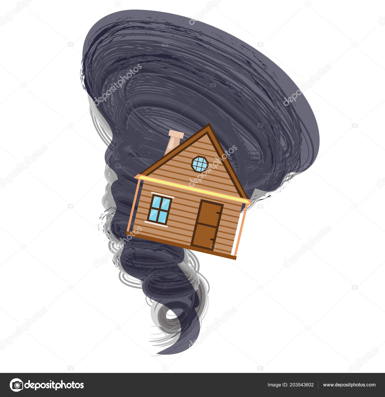 Terrible Tornado Carries Dorothy House Magical Land — Stock Vector