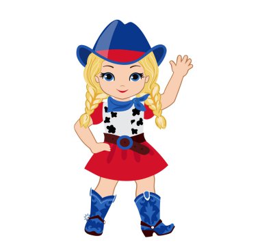 Beyaz arka plan üzerinde izole güzel cowgirl.