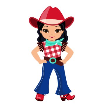Beyaz arka plan üzerinde izole güzel cowgirl.