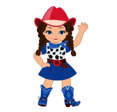 Beyaz arka plan üzerinde izole güzel cowgirl.