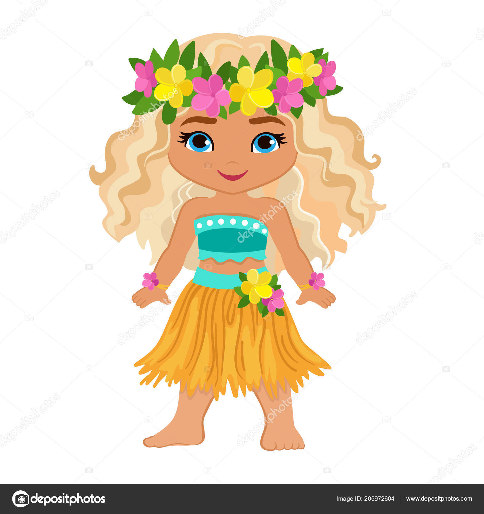 Cute Cartoon Girl Traditional Hawaiian Dancer Costume Vector Illustration Isolated Stock Vector Image by ©Sandylevtov #205972604 Cute Cartoon Girl Traditional Hawaiian Dancer Costume Vector Illustration Isolated Stock Vector Image by ©Sandylevtov #205972604