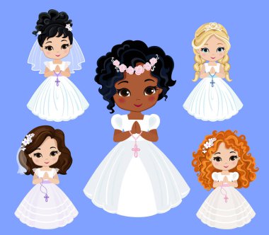 Tasarım öğeleri kümesi ilk görüşme günün için kızlar için.