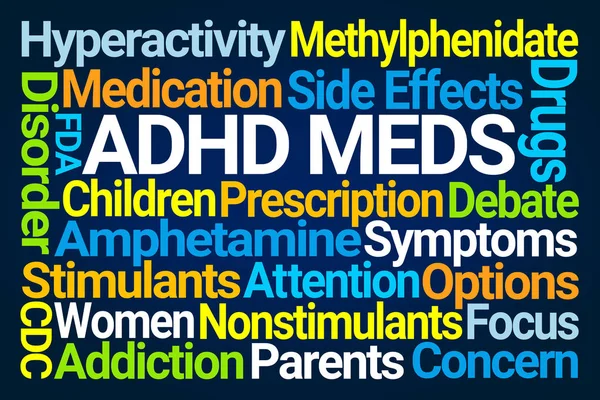 Σύννεφο λέξεων Meds ADHD — Φωτογραφία Αρχείου