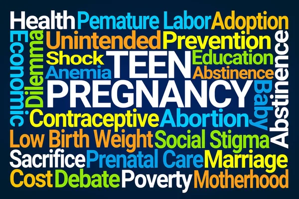 Teenager Schwangerschaft Wort Wolke — Stockfoto