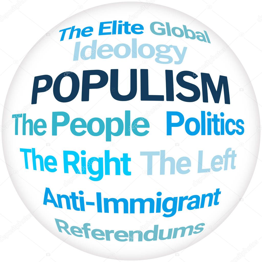 Populism Word Cloud on White Background