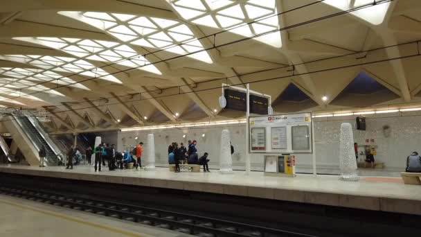 Valencia Espagne Janvier 2019 Intérieur Une Station Métro Valence Réseau — Video