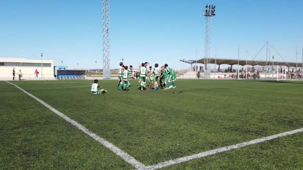 Valencia Espanha Março 2019 Jovens Futebolistas Desconhecidos Durante Treino Futebol — Vídeo de Stock