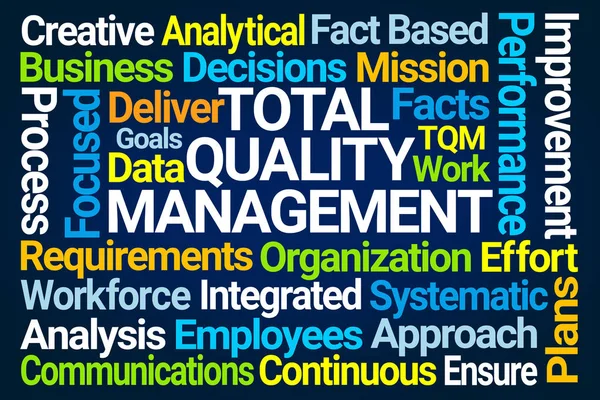 Total Quality Management slovo mrak — Stock fotografie