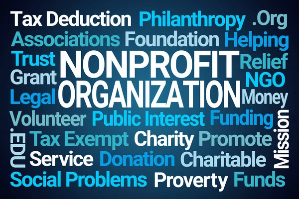 Nonprofit szervezet szó felhő — Stock Fotó