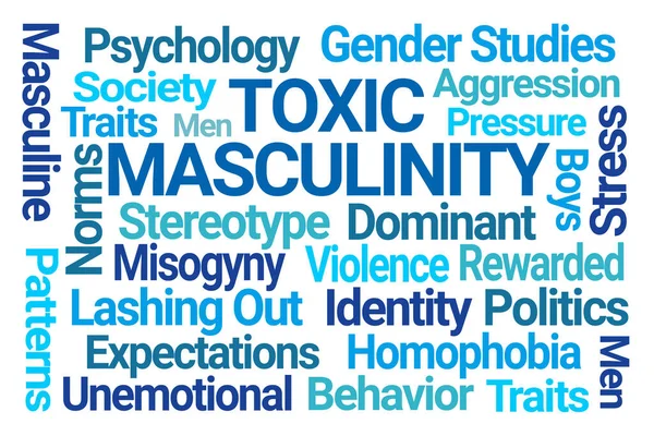 Toxic Masculinity Word Cloud Λευκό Φόντο — Φωτογραφία Αρχείου