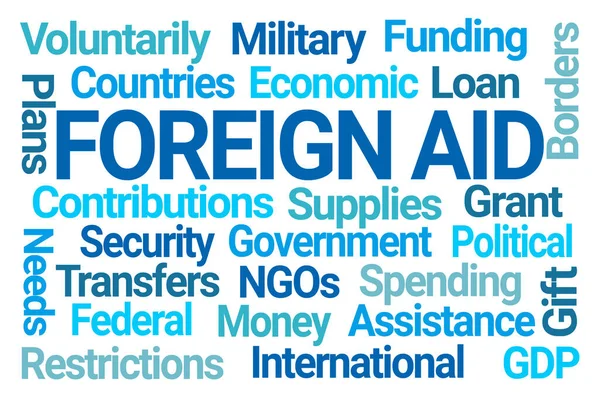 Foreign Aid Word Cloud Sfondo Bianco — Foto Stock