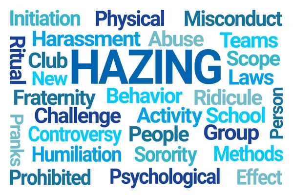 Hazing Word Cloud Λευκό Φόντο — Φωτογραφία Αρχείου