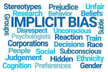 Implicit Bias Word Cloud on White Background clipart