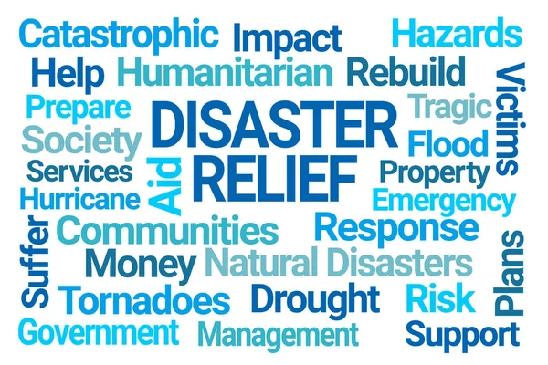 Disaster Relief Word Cloud White Background — Stock Photo, Image