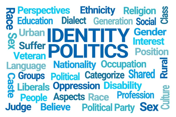 Identitetspolitik Word Cloud Vit Bakgrund — Stockfoto