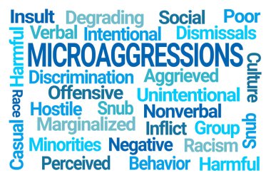 Microaggressions Word Cloud on White Background clipart