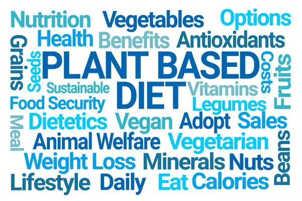 Dieta Vegetale Dieta Word Cloud Sfondo Bianco — Foto Stock