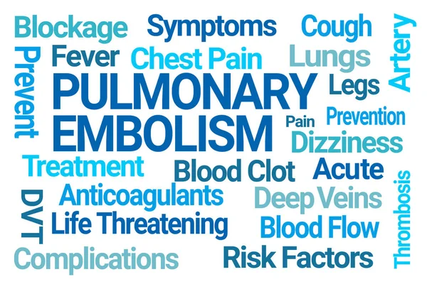 Pulmonale Mbolisme Word Cloud Witte Achtergrond — Stockfoto