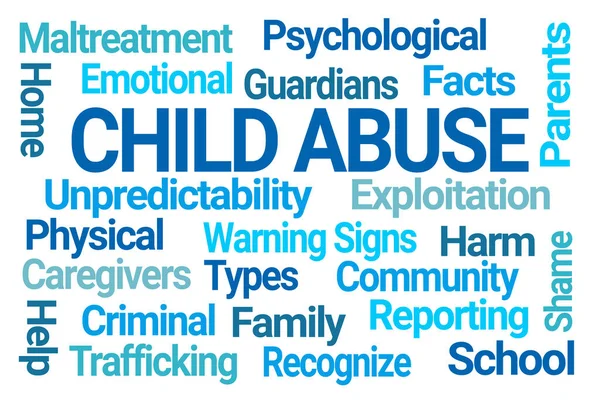 Child Abuse Word Cloud Sur Fond Blanc — Photo