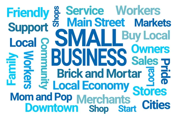 Small Business Word Cloud Fehér Háttér — Stock Fotó