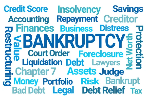 Bancarrota Word Cloud Sobre Fondo Blanco — Foto de Stock