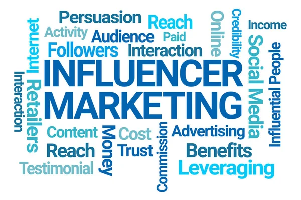 Influencer Marketing Word Cloud White Background — Stock Photo, Image