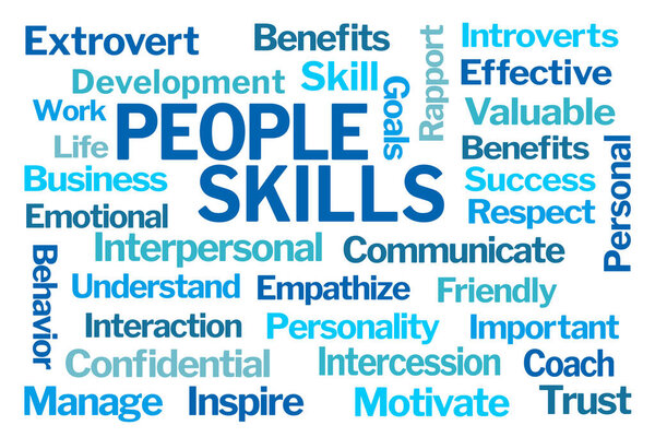 People Skills Word Cloud on White Background