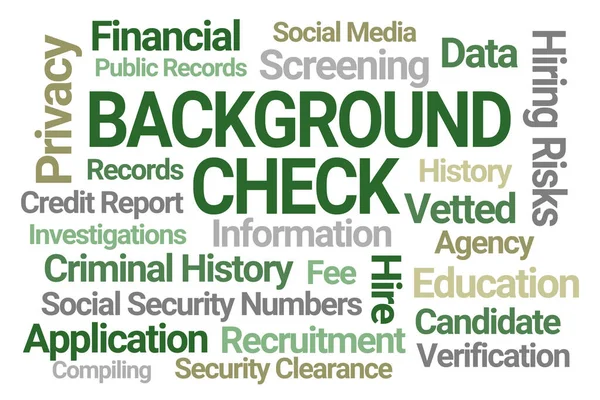 Background Check Word Cloud White Background — Stock Photo, Image
