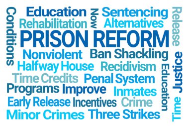 Hapishane Reform Kelime Bulutu Beyaz Arkaplanda