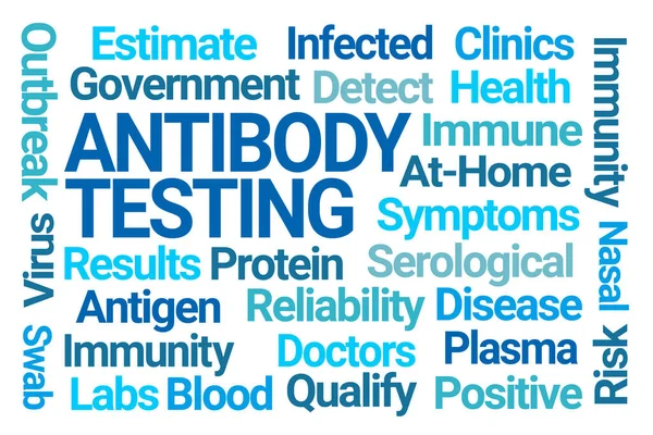 Antibody Testing Word Cloud Λευκό Φόντο — Φωτογραφία Αρχείου