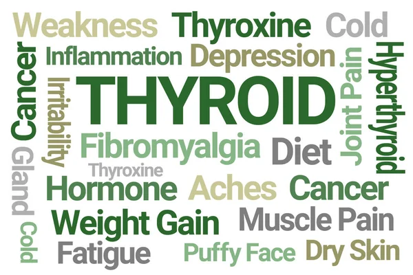 Pajzsmirigy Word Cloud Fehér Háttér — Stock Fotó