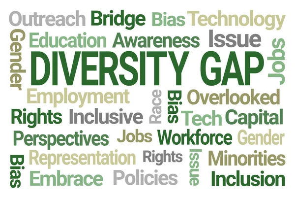 Diversidade Gap Nuvem Palavras Fundo Branco — Fotografia de Stock