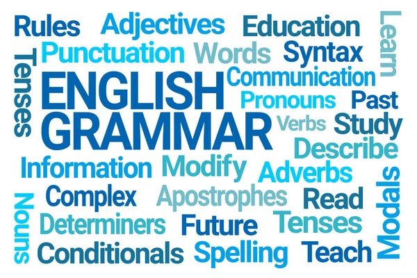 Grammatica Inglese Word Cloud Sfondo Bianco — Foto Stock