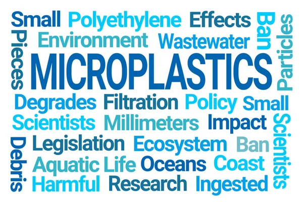 Mikroplastik Word Cloud Auf Weißem Hintergrund — Stockfoto