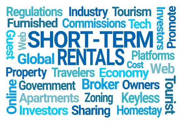 Short Term Rentals Word Cloud White Background — Stock Photo, Image