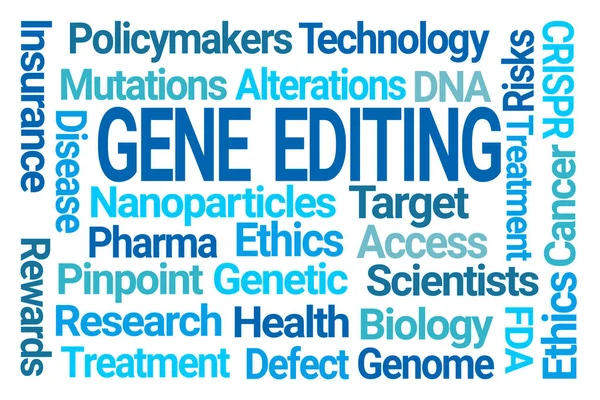 Gene Editing Word Cloud Witte Achtergrond — Stockfoto