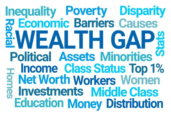 Wealth Gap Word Cloud Fundo Branco — Fotografia de Stock