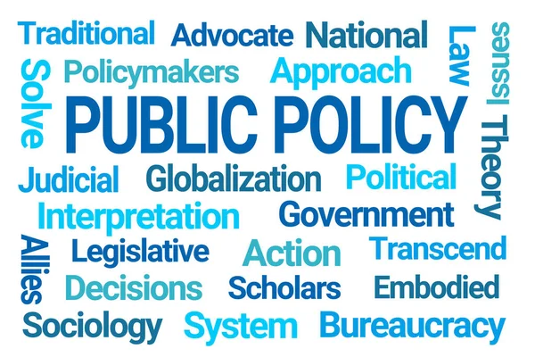 Política Pública Word Cloud Fundo Branco — Fotografia de Stock