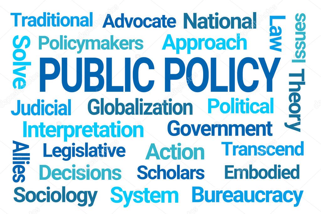 Public Policy Word Cloud on White Background