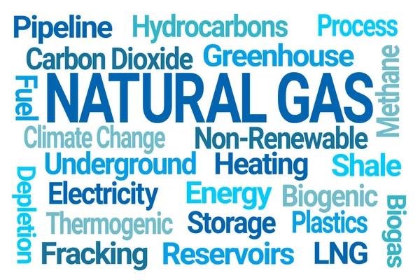 Nube Gas Naturale Blue Word Sfondo Bianco — Foto Stock