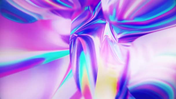 Gesättigte Psychedelische Holographische Abstrakte Hintergrundschleife — Stockvideo