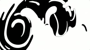 Soyut siyah-beyaz sıvı hareket desen