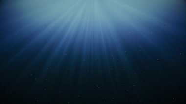 Kabarcıklar Sualtı Soyut Ethereal Heavenly Işık Işınları Arka Plan Loop ile Deep Sea
