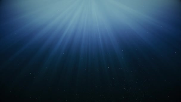 Глубокое Море Пузырьками Водой Абстрактные Небесные Лучи Света — стоковое видео