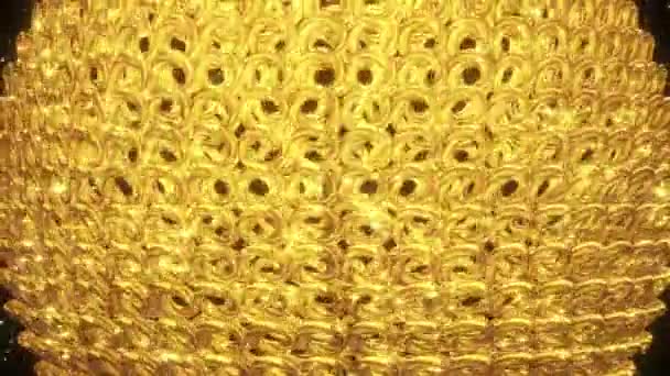 Grande Abstrato Anel Ouro Orb Rotação Loop — Vídeo de Stock