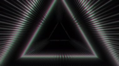 Analog Soyut Tempo Güdümlü Üçgen Tünel Loop Scanlines ile