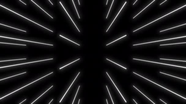 Abstrait Ligne blanche Grille Animation sur fond noir 