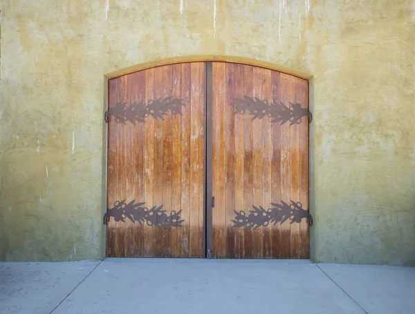 Distressed Double Wide Wooden Doors — Stock Photo, Image