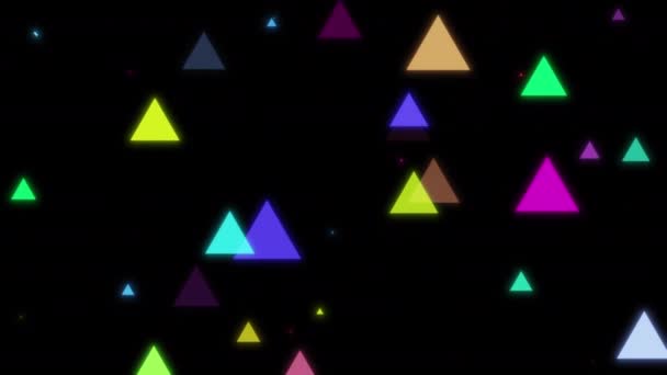 Multi Colorido Brilhante Triângulos Listras Fundo Loop Com Alpha Matte — Vídeo de Stock